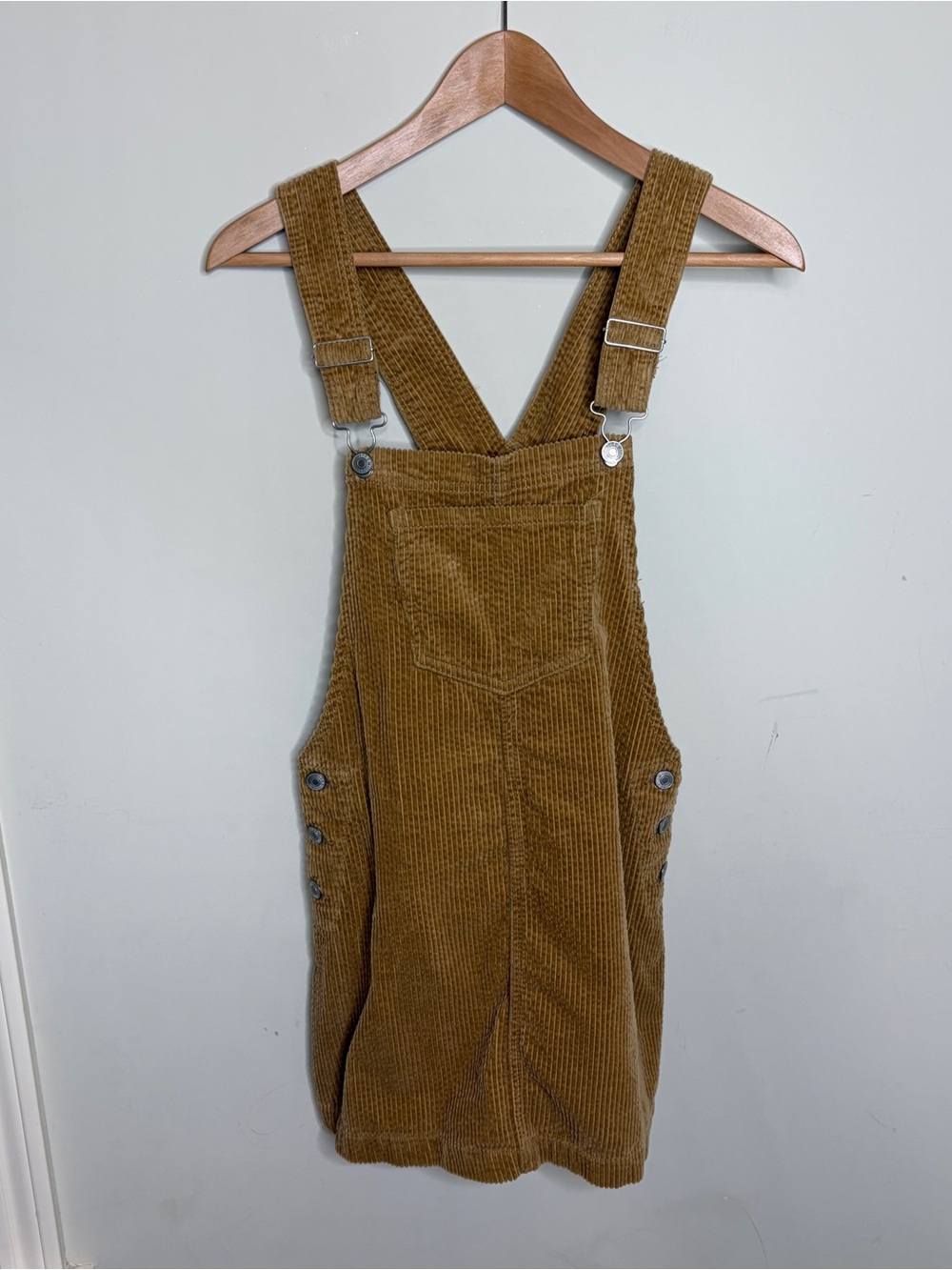 90’s Cotton Corduroy Overall Dress in Mustard Small
